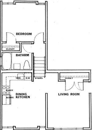 Canalside Apartments 1 Bedroom Floorplan